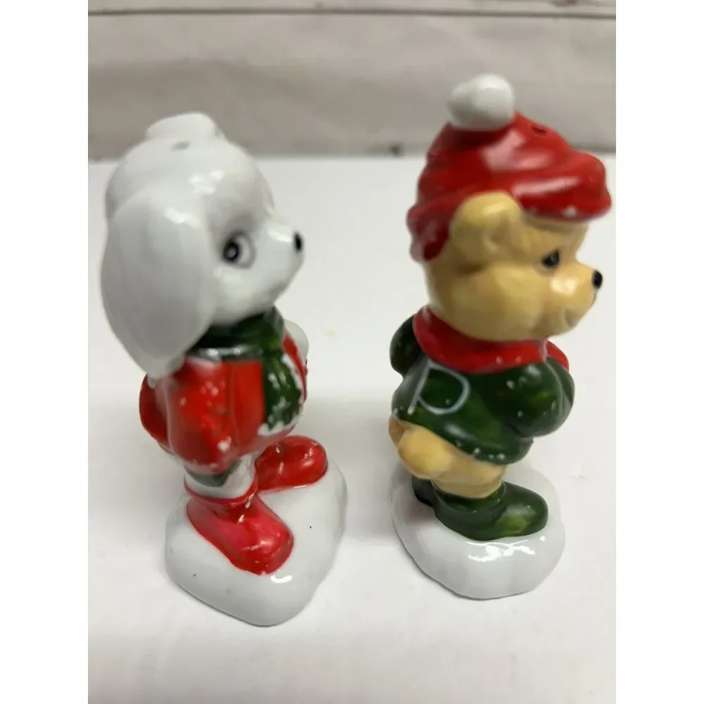 Salt and Pepper Shakers House of‎ Lloyd Christmas Critters Ceramic Bunny Bear